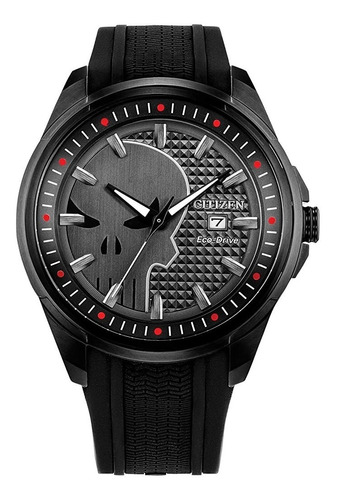 Reloj Citizen Black Hombre Marvel Punisher Aw1609-08w