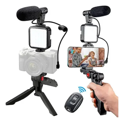 Estabilizador P/ Celular Tripode Con Luz Led Rgb Y Microfono