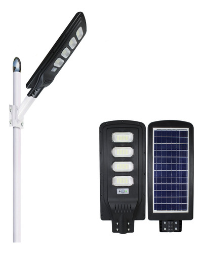 Lampara Solar 120w Led Exteriores Alumbrado Publico Cn Brazo