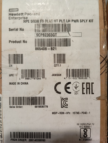 Fuente De Poder Servidor Dl360 Np 865408b21 (Usado)