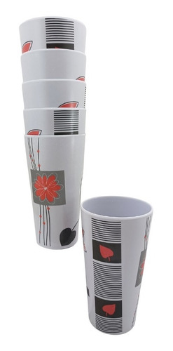 Vaso Tipo Plástico Melamina Chrysan 400 Ml, 6 Piezas Color Blanco