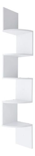Repisa Esquinera Flotante De 5 Niveles 120x26x18.5 Cm Color Blanco