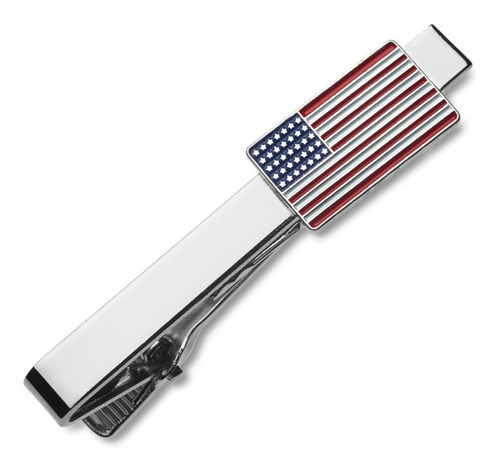 Pisacorbata Bandera Usa Americana En Color Caja De Regalo