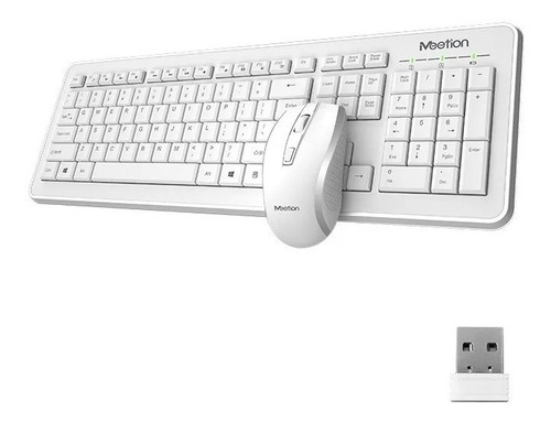 Kit Teclado Y Mouse Inalambrico Meetion C4120 2 En 1 Blanco