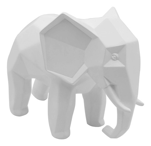 Escultura Elefante Abstracto Resina Geométrico Decoración Ho