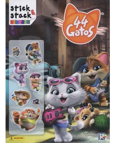 44 Gatos Buffycats Stick & Stack Libro Pegatinas Nuevo