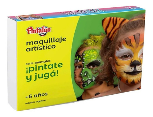 Kit Maquillaje Artistico Pintura Stencil Animales Niños