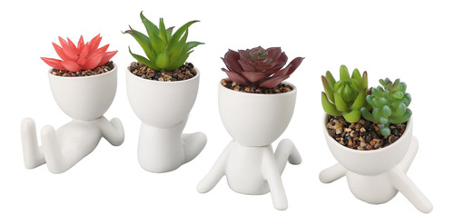 Bonito Juego De Macetas Artificiales De Cerámica Para Planta