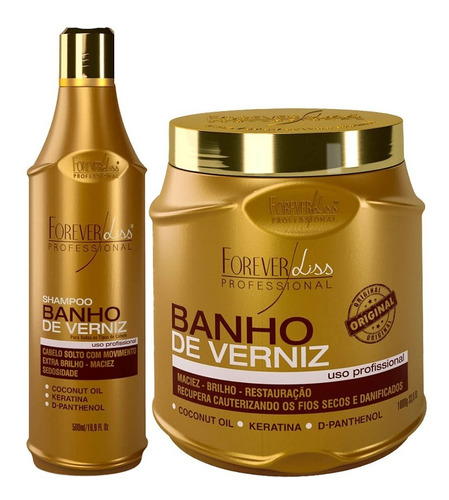 Forever Liss Banho De Verniz Shampoo 500ml + Máscara 1000g