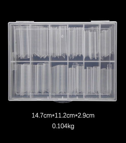 Molde F1 Curvatura C Transparente Unha Gel Polygel 100 Und