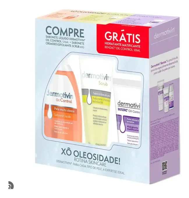 Kit Benzac Dermotivin Sabonete, Esfoliante e Hidratante