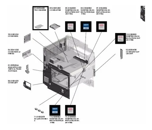 Bandeja Duplex Ricoh Mpc2051 Mpc2551 CodigoD0394905 (Usado)