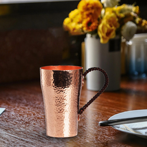 Taza De Cobre Puro, Taza De Cobre De 400 Ml, Taza Martillado