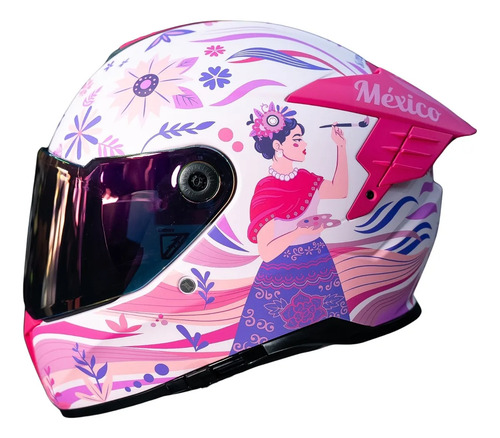 Casco Moto Integral Axxis Hawk Ay Güey Pintora Ece2206 Dama Rosa Claro C8 M