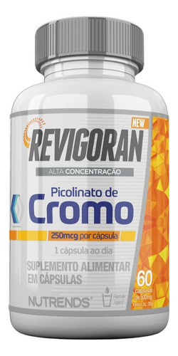 Revigoran Cromo 60 Cápsulas 30g - Nutrends Nutricional Sabor Sem Sabor