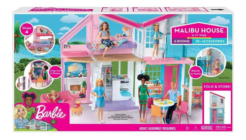 Imagen 1 de 5 de Barbie Casa Malibú Muñeca Para Niñas De 3 Años En Adelante