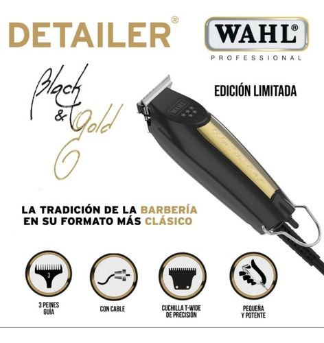 Wahl Maquina Detailer Black  &  Gold Con Cable