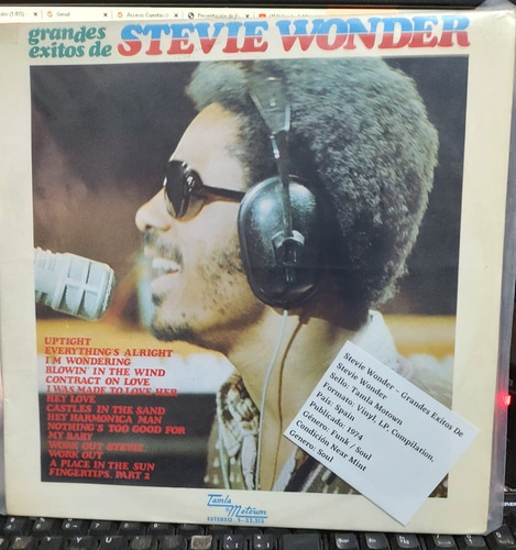 Stevie Wonder Grandes Exitos De Stevie Wonder Vinyl Import (Usado)