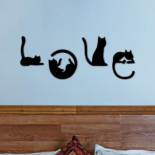 4 Peças De Metal Para Montagem Na Parede, Decoração Amor,