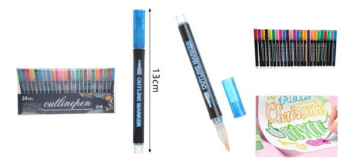 Marcadores Acrilicos 24 Pcs Outline Plumones Punta Fina