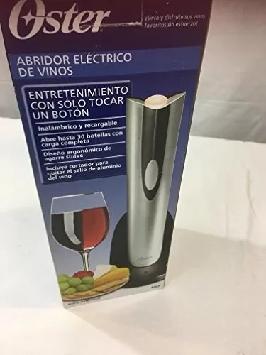  Abridor eléctrico para botellas de vino de Oster, Plateado :  Hogar y Cocina