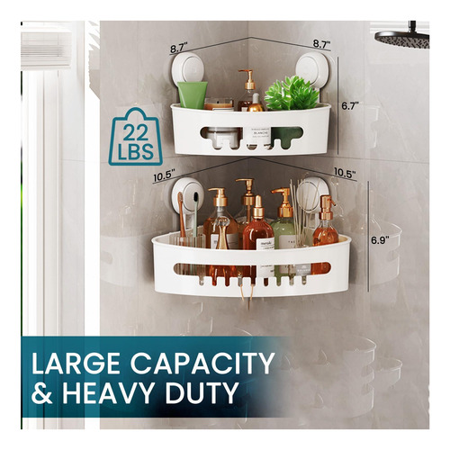 Taili Suction Corner Shower Caddy 2 Pack, Ducher Stank De De