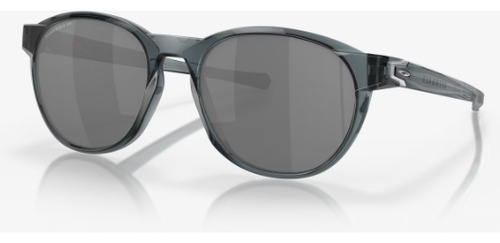 Gafas de sol Oakley Reedmace Crystal Black, 0654, color petróleo, montura, color azul, lente de color gris, diseño redondo