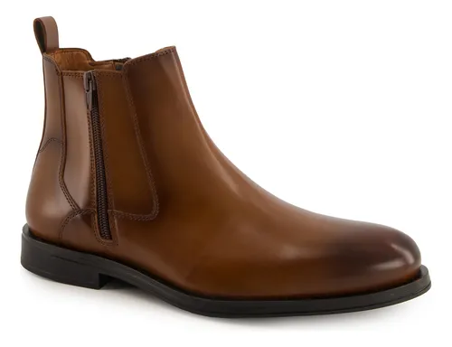 comprar Botín De Vestir Ferrato Para Hombre Cierra Lateral Cafe