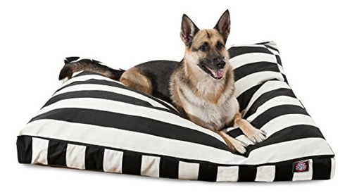 Majestic Pet Vertical Stripe Rectangle Dog Bed, Black, X-lar