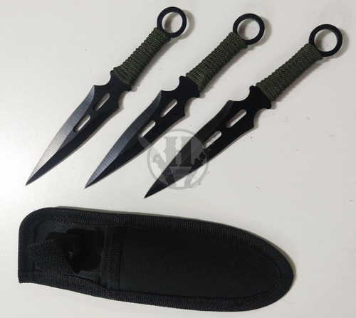 Cuchillo Kunai De Lanzar 3 Cuchillos Funda Nf5515 Tactical