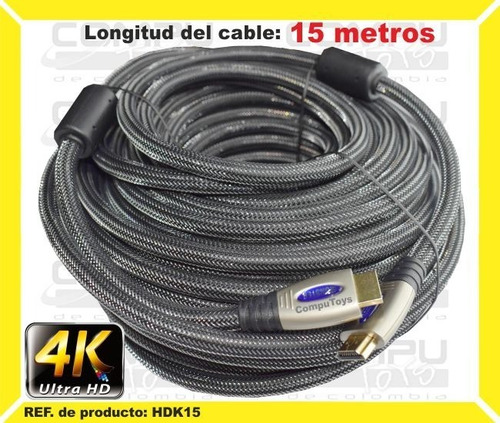 Cable Hd Macho Macho 15m 4k Ref: Hdk15 Computoys Sas