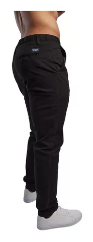 Pantalon Casual Para Hombre De Gabardina Stretch Color Negro