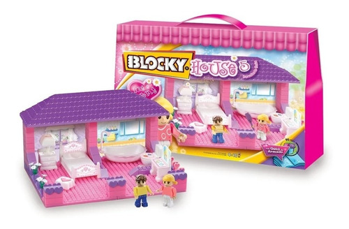 Blocky House Casa Dormitorio + Baño 90 Pz Bloques Lloretoys 