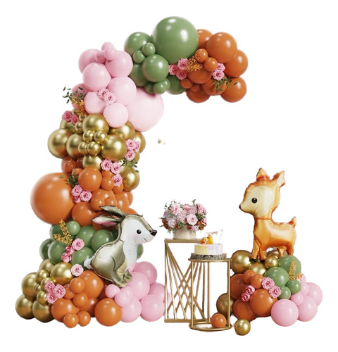 Arco De Globos Selva Safari Infantil Fiesta Cotillon Deco
