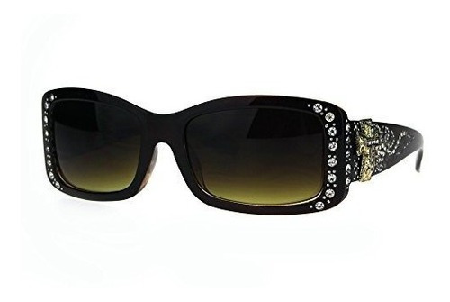 Bling Crucifix Cross Jewel Rhinestone Rectangular Moda Gafas