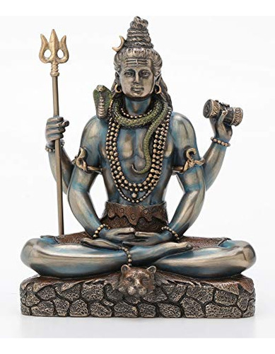 Diseño Veronese Lord Shiva En Lotus Pose Estatua Escultura -