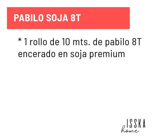 Pabilo 8t Super Grueso Para Velas Encerados Con Soja X 10 Mt