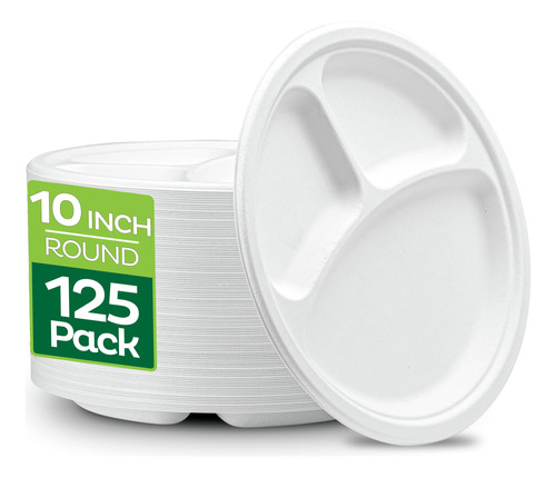 Stack Man - Platos 100% Compostables De 10 Pulgadas De Alta