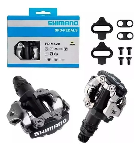 Pedales De Bicicleta Shimano Pd-m520 Automaticos Con Calas