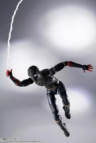 Bandai Sh Figuarts Spiderman Traje Negro Dorado No Way Home