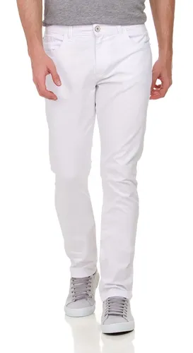 Calça de brim branca masculina 2025