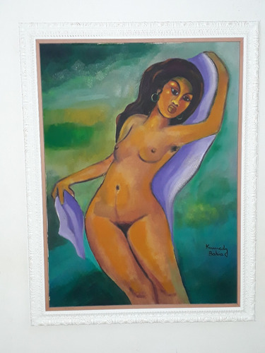 1790- Kennedy Bahia Ost 71x92 Com Moldura. Figura Feminina. (Usado)