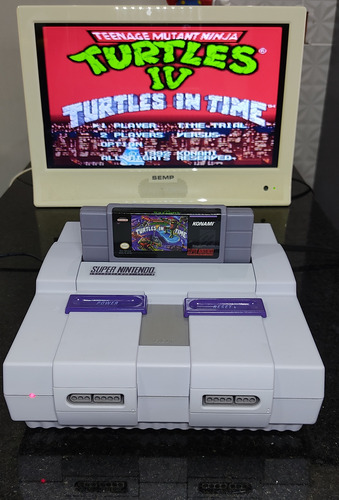 Super Nintendo Original Anos 90+ 02 Controles+ 02 Cartuchos! Cinza