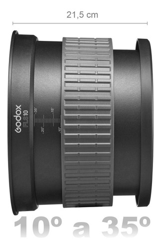 Fresnel Godox Fls10 Bowens Com Abas Para Led Amaran Aputure Cor Da Estrutura Preto Cor Da Luz Quente, Fria Ou Rgb 110v/220v