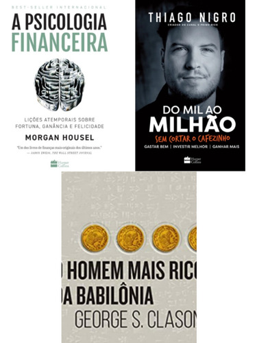 Kit Psicologia Financeira Mil Ao Milhão Homem Mais Rico, De Vários Autores. Editora Harpercollins Em Português