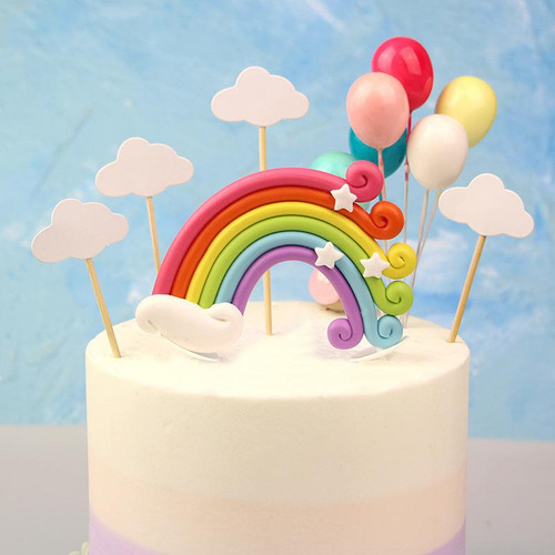 Imagen 4 de 12 de 12 Unids/pack Iris Nube Pastel Toppers Fiesta De Cumpleaños