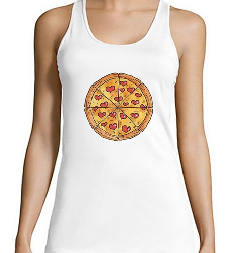 Musculosa Amor A La Pizza Condimento De Corazones