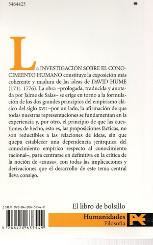 Imagen 2 de 3 de Investigacion Sobre El Conocimiento Humano - H4423 - Hume -
