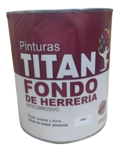 Pintura Fondo De Herrería Anticorrosivo (gris) Titán 3,78l