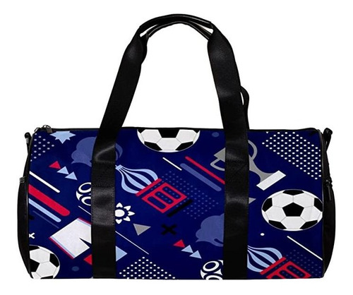 Soccer World Cup Pattern Sports Duffel Bag Travel Tote Carr.